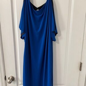 Dressbarn Collection Women’s Dress Size 14 Blue Cold Shoulder Beaded dress